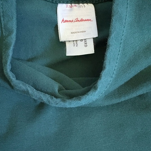 Hanna Andersson Green Embroidered A-Line Reindeer Dress - Picture 4 of 6